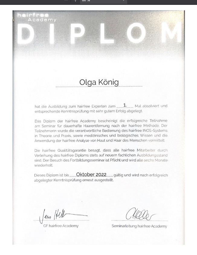Academy Zertifikat Ministry of Beauty
