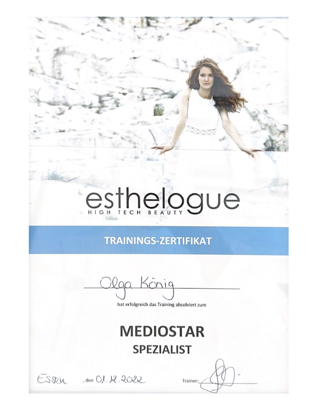 Mediostar Zertifikat Ministry of Beauty